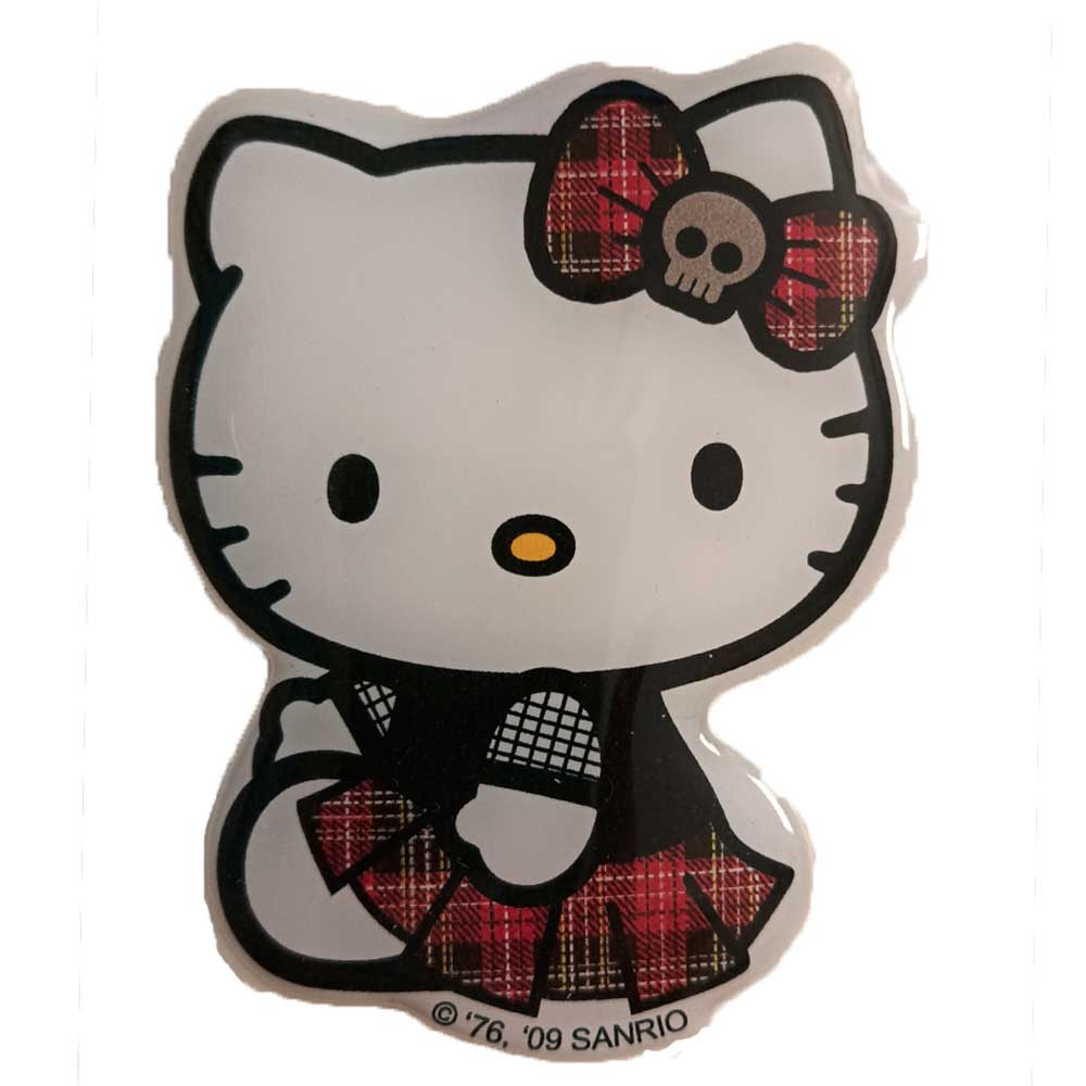 Parches Ropa Sanrio – Parche Resina Flexible (con volumen) Ropa tipo sticker adhesivo – (licencia oficial) – Animales – Hello Kitty – Gata Sentada & Vestido & Lazo – Bebé – Infantil – 7,2 x 6,0 cm. - Moda The Happy Patch
