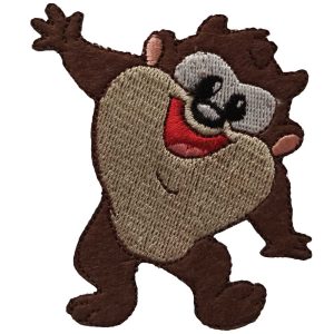 Parches Ropa Warner Bros – Parche Bordado Ropa – Animales – (licencia oficial) – Baby Looney Tunes – Taz – Tazmania Devil – Diablo de Tasmania Feliz – Bebé – Tiernos – Adorable – Cute –  6,9 x 7,0 cm. – Moda The Happy Patch