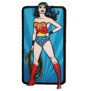 Parches Ropa Wonder Woman – Parche Bordado Ropa – (licencia oficial) – Heroínas – Mujer Maravilla – 4,3 x 8,8 cm. – Moda The Happy Patch