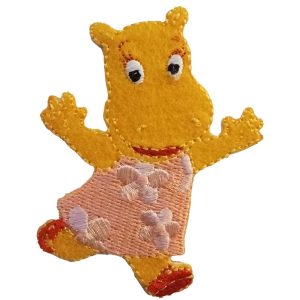 Parches Ropa The Backyardigans – Parche Bordado Ropa – (licencia oficial) – Los Amiguitos del Jardín – Animales – Tasha – Rinoceronte – Tiernos – 5,5 x 7,0 cm. – Moda The Happy Patch