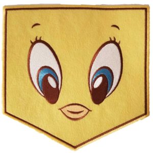 Parches Ropa Warner Bros – Parche Bordado Ropa – Animales – (licencia oficial) – Looney Tunes tamaño XL – Tweety (cara)  – Canario Piolín – Tiernos – 20,3 x 20,6 cm. – Moda The Happy Patch