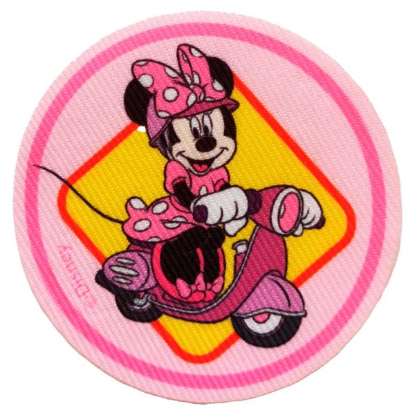 Parches Ropa Disney – Parche Impreso Ropa – Animales – Ratón – (licencia oficial) – Mickey – Minnie Mouse Motorista & Moto Vespa – 6,3 x 6,3 cm. – Moda The Happy Patch