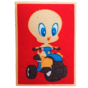Parches Ropa Warner Bros – Parche Impreso Ropa – Animales – (licencia oficial) – Baby Looney Tunes – Tweety – Canario Piolín & Triciclo – Bebé – Tiernos – 4,8 x 6,6 cm. – Moda The Happy Patch
