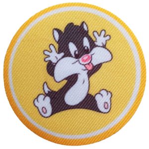 Parches Ropa Warner Bros – Parche Impreso Ropa – Animales – (licencia oficial) – Baby Looney Tunes – Sylvester – Gato Silvestre – Bebé – Tiernos – 6,5 x 6,5 cm. – Moda The Happy Patch