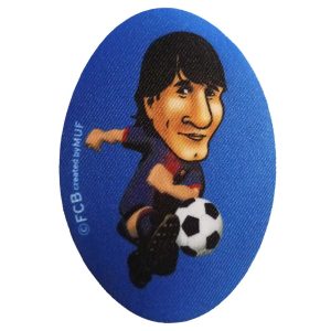 Parches Ropa Fútbol Deportes – Parche Impreso Ropa – (licencia oficial) – Barça Cartoons – Fútbol Club Barcelona FCB – Jugadores Caricatura – Delantero 10 – Leo Messi – Equipo más Premiado  – 11,0 x 8,0 cm. – Moda The Happy Patch