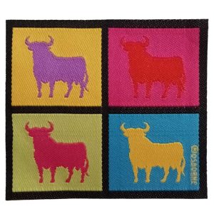 Parches Ropa Toro – Parche Tejido Ropa – Toro Bravo – (licencia oficial) – Animales – Símbolo – España – Toro Pop Art & Warhol – 6,8 x 6,0 cm. – Moda The Happy Patch